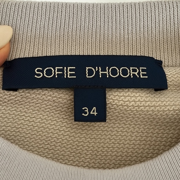 SOFIE D’HOORE Gray Cropped Short Sleeve Sweatshirt - SZ 34 / SM -$99 - Picture 3 of 6